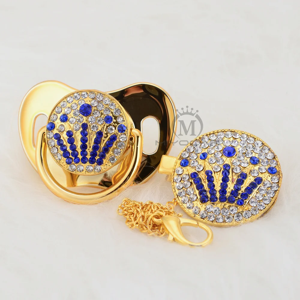 MIYOCAR Золотая красивая принцесса блестящая синяя/Розовая Корона соска и зажим