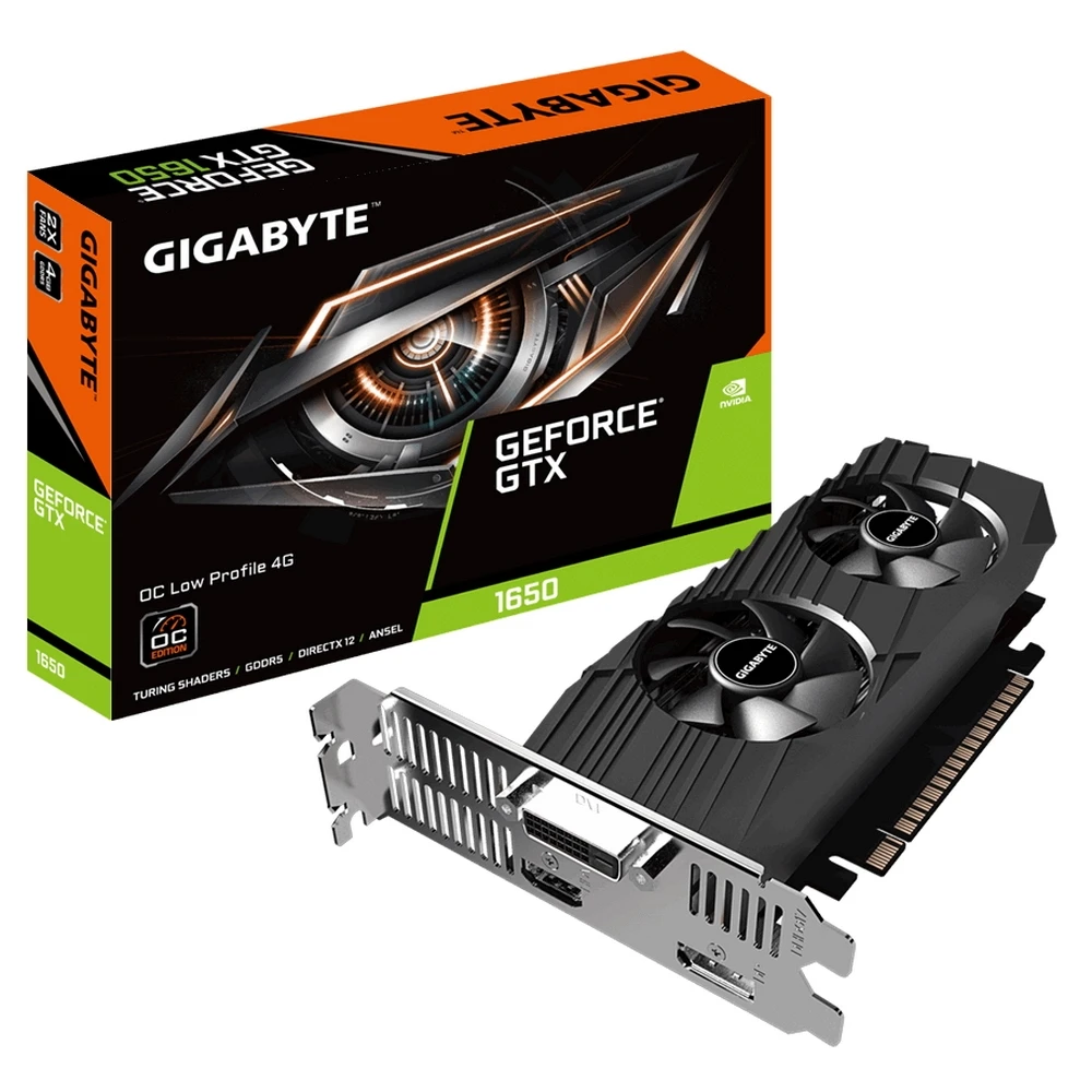 Видеокарта Gigabyte GTX 1650 OC 4GB GDDR5 128bit DVI D HDMI DP RTL (GV N1650OC 4GL)|Видеокарты| |