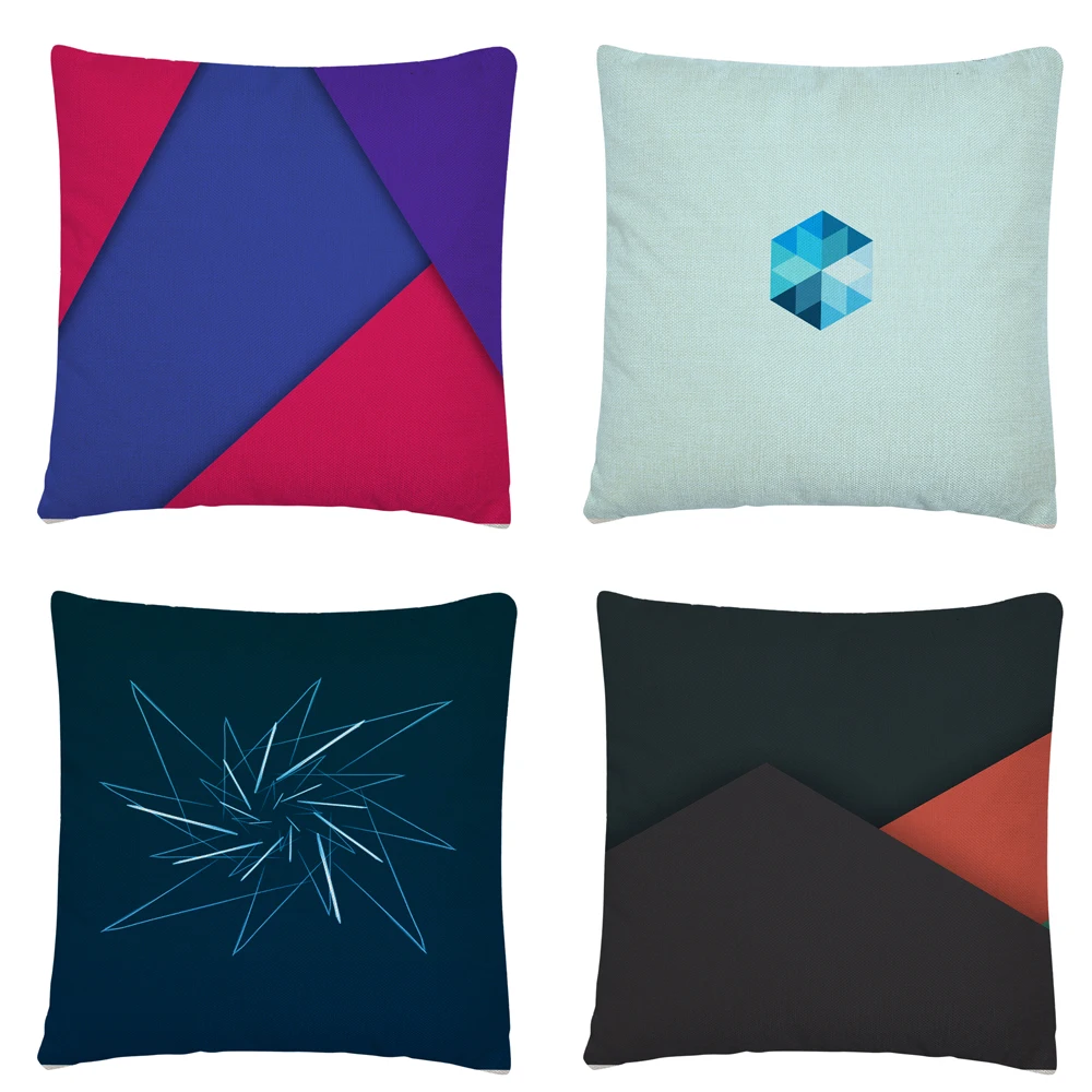 

Geometric Simple Graphic Stitching Pattern Linen Cushion Cover Pillow Case for Home Sofa Car Decor Pillowcase 45X45cm