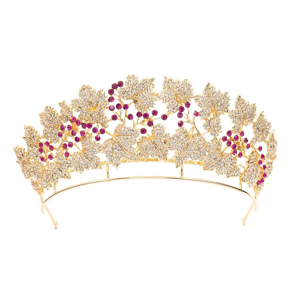 The Danish Royal Ruby Tiara,Crystal Crown Princess Mary Tiaras Crown,Wedding Gold Hair Jewelry HG129