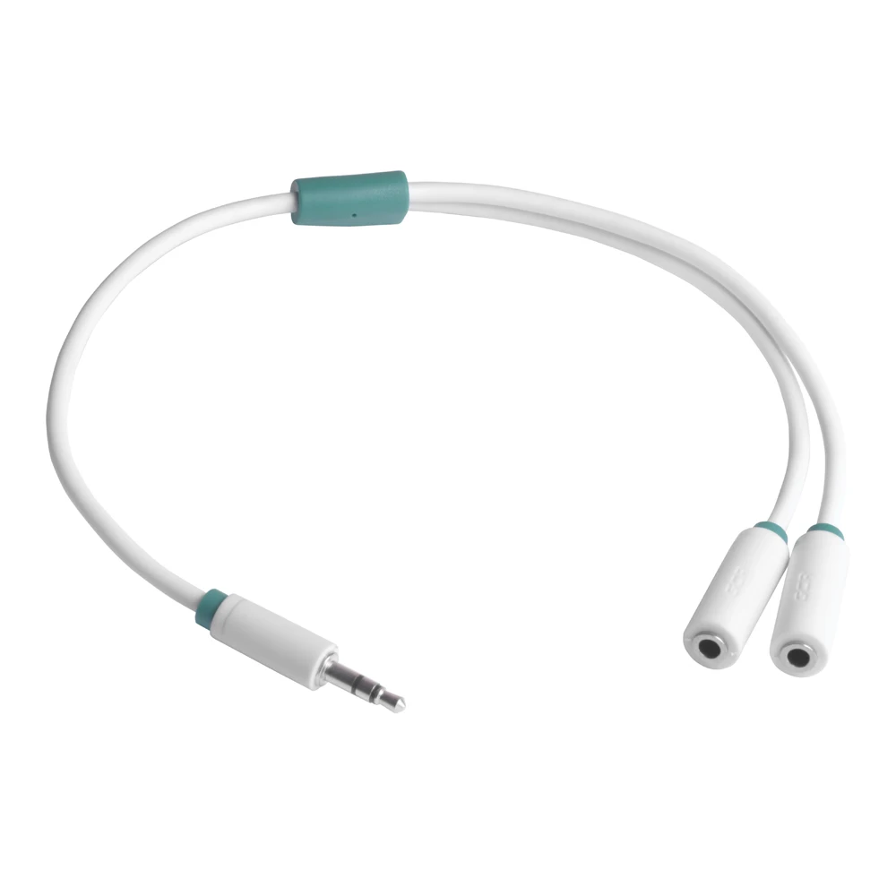 GCR Удлинитель разветвитель AUDIO AUX jack mini белый 28AWG для телефона смартфона наушников