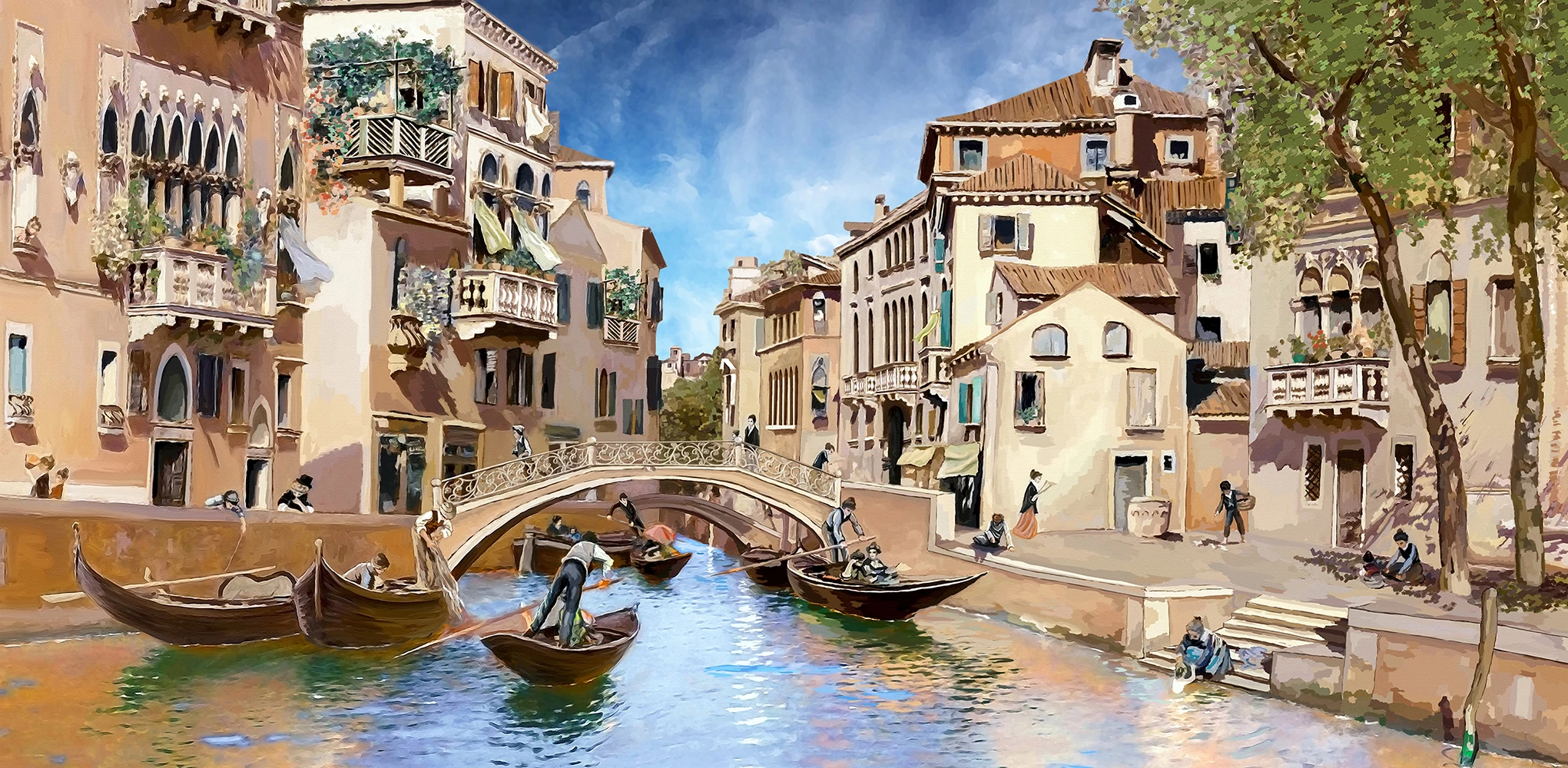 Фото Фотообои категория Живопись арт. H-032 Канал Венеции | Строительство и ремонт
