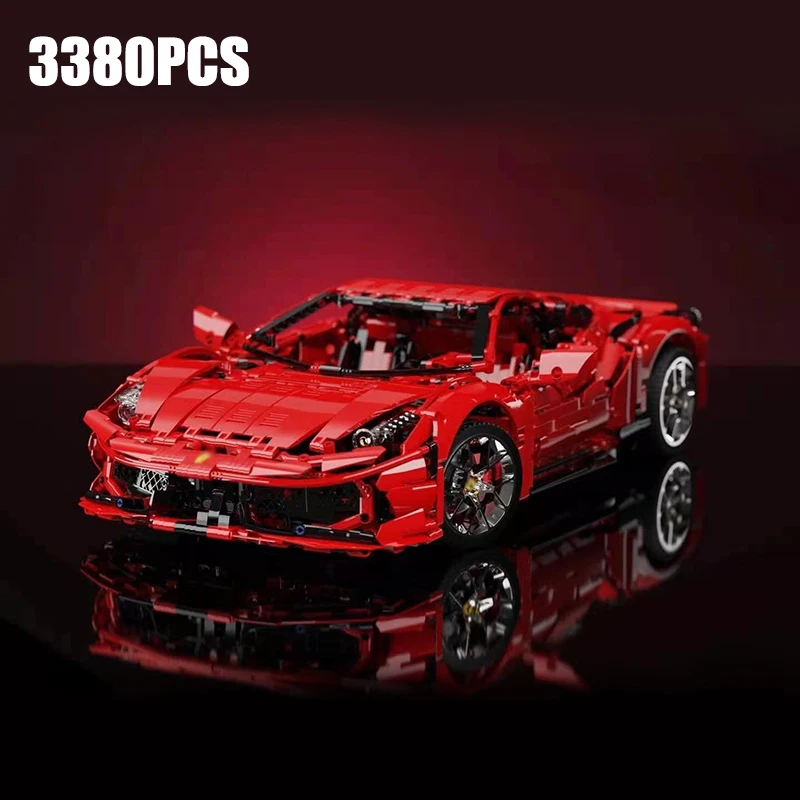 

Высокотехнологичный красный супер гоночный автомобиль 458 модель кирпича набор MOC классический скоростной суперкар строительные блоки игрушки для детей Подарки