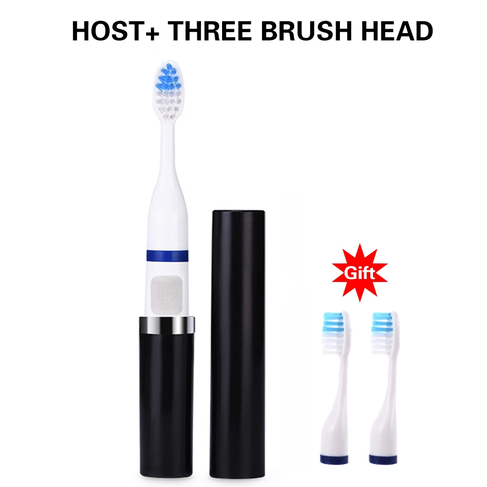 Black Toothbrush Электрическая зубная щетка звуковая волна зубная щетка здоровая дорожная зубная щетка с замененной 3 щеткой головка гигиена полости рта зубная щетка - Цвет: Black Toothbrush