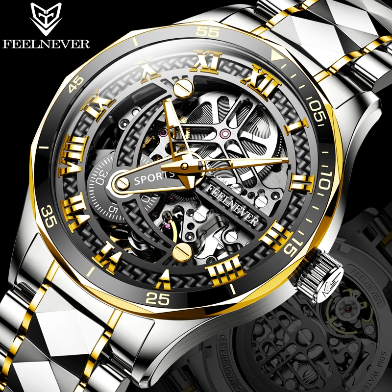 Relogio Masculino 2021 New FeelNever Luxury Brand Men Watch Luxury Mechanical Automatic Watches Tungsten Steel Waterproof Clock