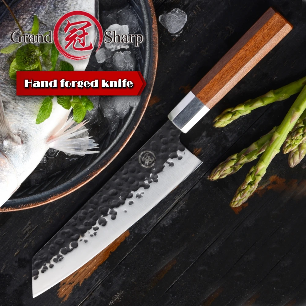 Новинка 2019 г. шеф-нож GRANDSHARP ручной работы японский нож Kiritsuke из нержавеющей стали