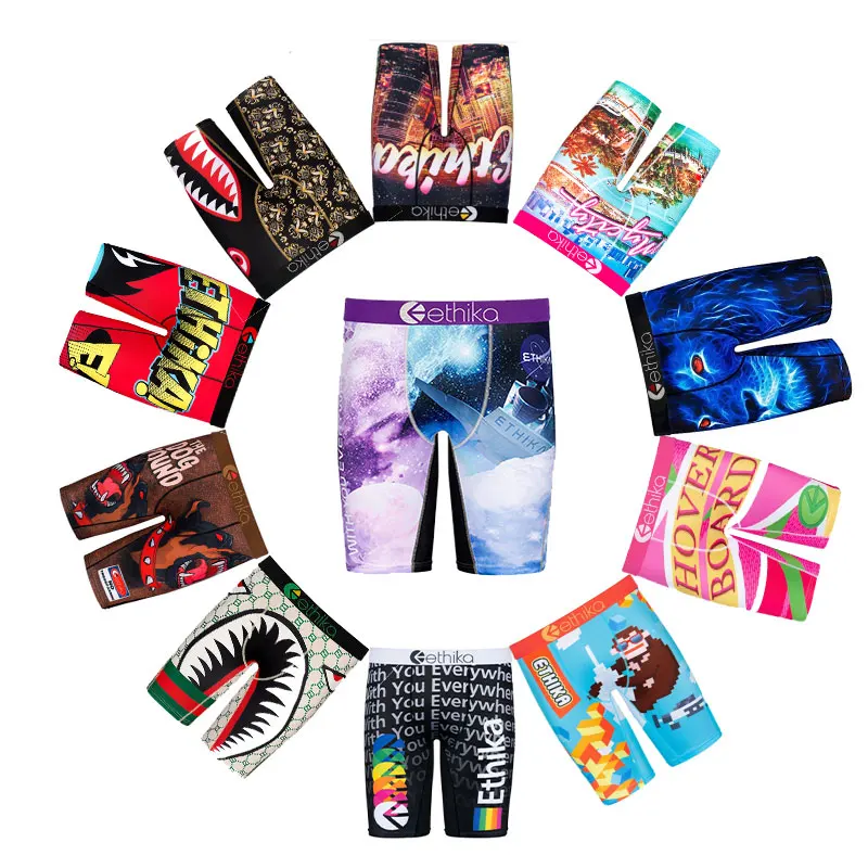 

Мужские короткие боксеры Ethika, популярное цветное дышащее Мужское нижнее белье с мультяшным принтом