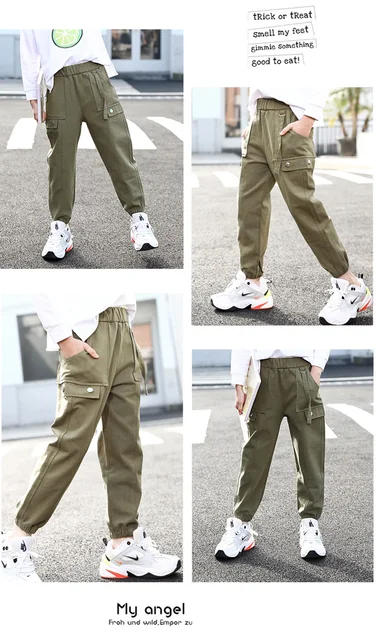 Girl Pants Solid Color Girls Sport Pants Children Spring Autumn