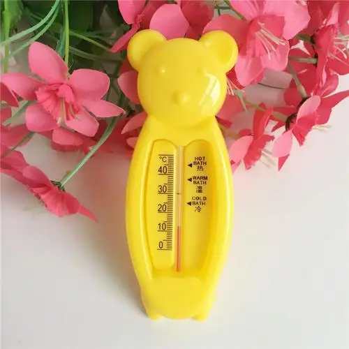 yellow Мультяшный плавающий милый медведь Детский термометр, Детский термометр для ванны игрушка, пластиковый датчик для ванны термометр - Цвет: yellow
