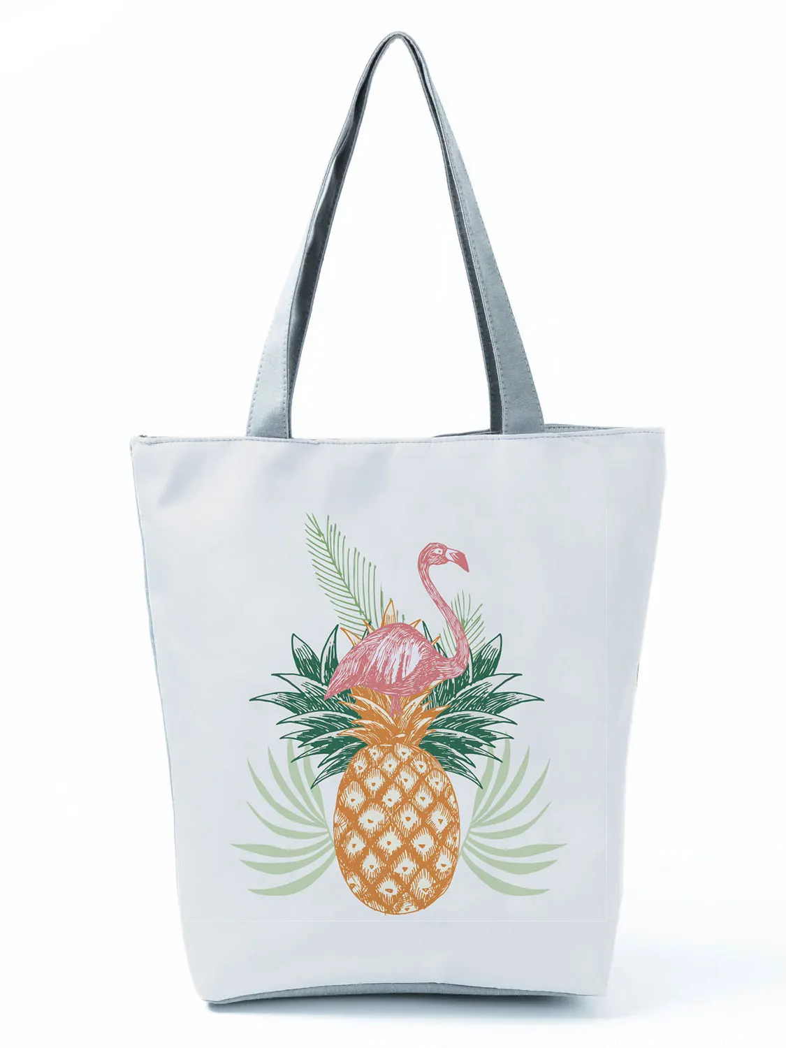 

Рабочая женская сумка с принтом фламинго, ананаса, складная Женская Офисная сумка для улицы, прочные портативные сумки для покупок
