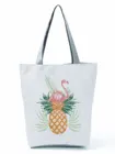 Рабочая женская сумка с принтом фламинго, ананаса, складная Женская Офисная сумка для улицы, прочные портативные сумки для покупок