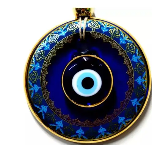 Позолоченное стекло Злой Глаз бусина украшение для стен из обработанного стекла