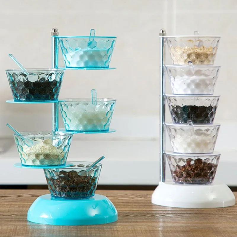 Вращающаяся стойка для специй, ящик для приправ, кухонные контейнеры для специй, стеллаж для хранения, органайзер для специй - КУХНЯ