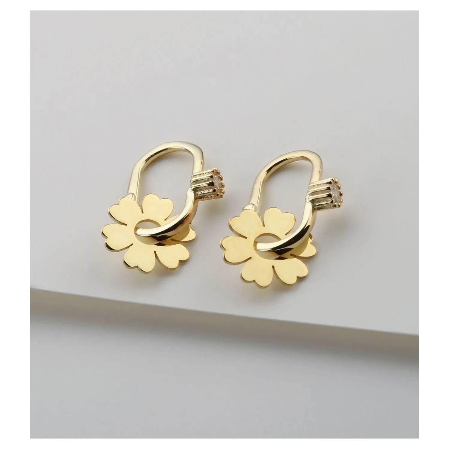 

925 Sterling Silver Immigrant Earrings Gold Plated Made Turkey Stylish Design Does Not Tarnish HBCV00000M7PBL
