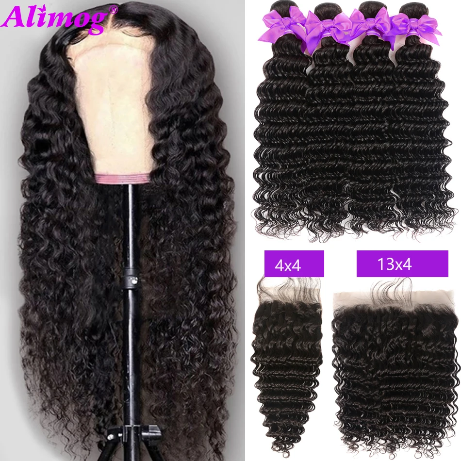 

Deep Wave Bundles With Frontal Remy Human Hair Bundles With Frontal Pre Plucked Peruvian Hair Deep Wave Bundles With Closure