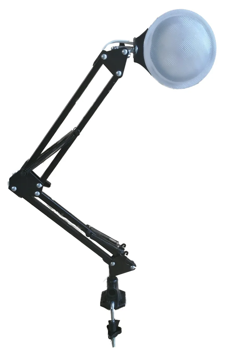 Светодиодная настольная лампа струбцина двух-коленная 46 см 24 LED 7W черная ROL-601-220-M-B