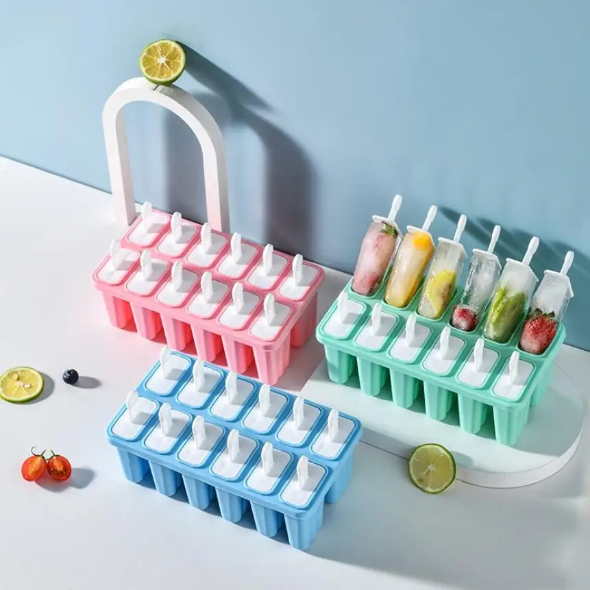 12 отверстие практическая многоразовая силиконовый Popsicled создатель прессформы