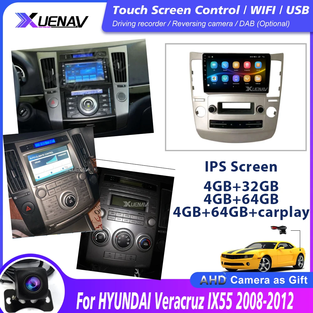 

Car Autoradio Multimedia Player for Hyundai IX55 2008 2009 2010 2011 2012 Car Tesla Style Android auto GPS Navigation