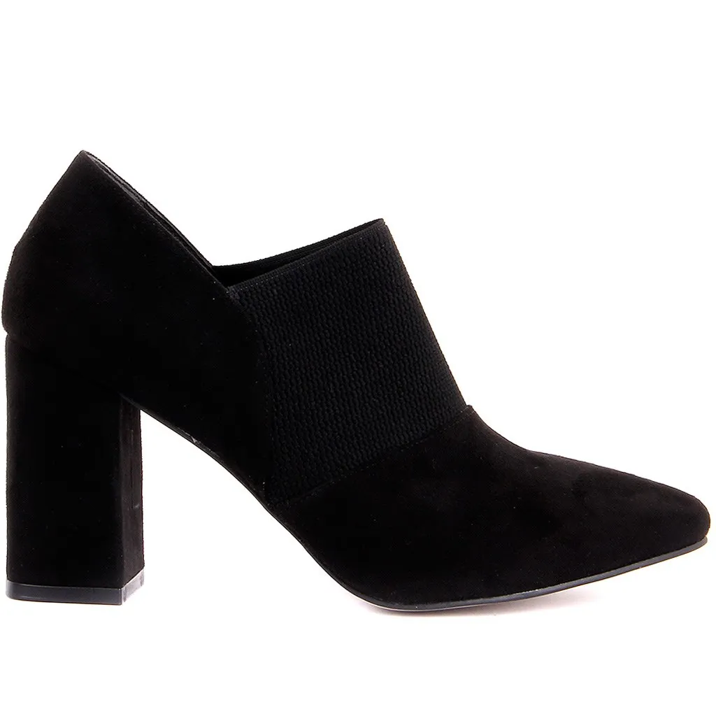 

Moxee-Black Suede Women 'S High-Heeled Shoes