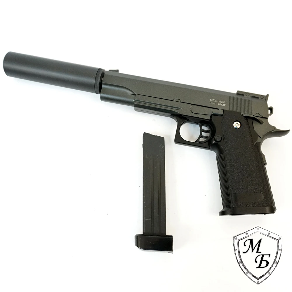Пистолет пневматический Stalker SA5.1S Spring (Hi-Capa 5.1) глушитель + ЛЦУ кал. 6 мм |