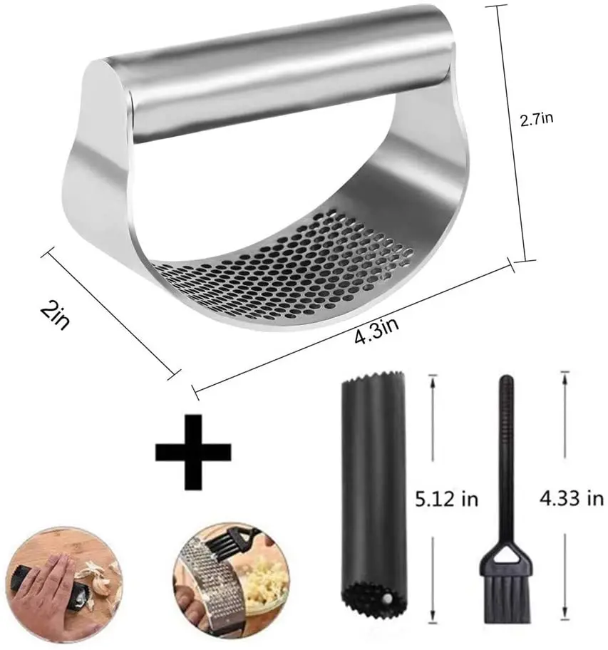 

Manual Garlic Press Household Stainless Steel Garlic Grinding Slicer Chopper Squeezer Ginger Garlic Tools Kitchen Accessories