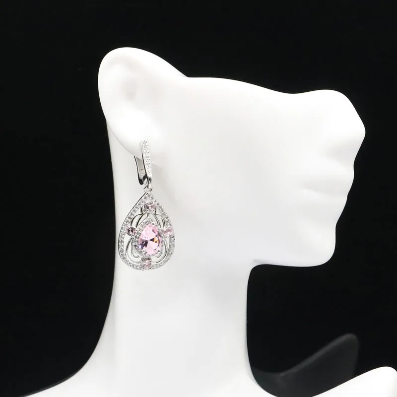 40x17 мм Новый дизайн созданные розовые кунцит белый кубический циркон для девочек подарок на день рождения