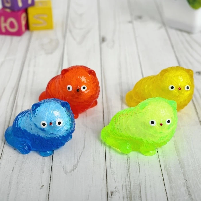 Липучка-антистресс Киска с пенопластом цвета МИКС | Игрушки и хобби