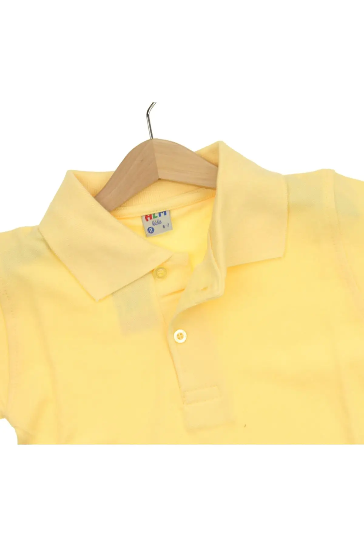 Желтая детская Базовая футболка с воротником поло из хлопка| |