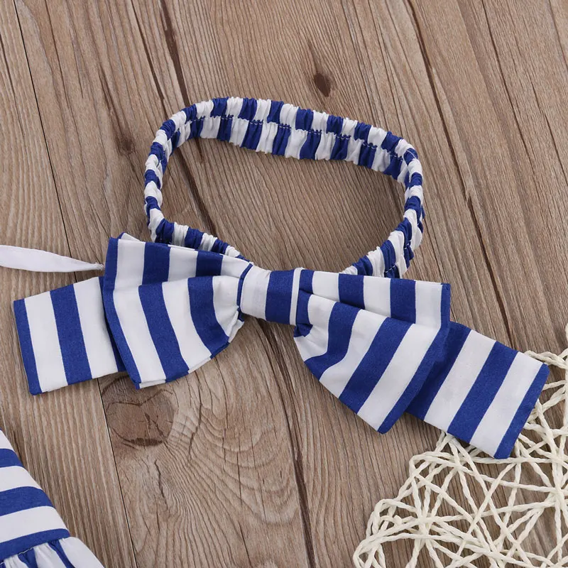 Платье для маленьких девочек вечерние платья принцессы в синюю полоску с