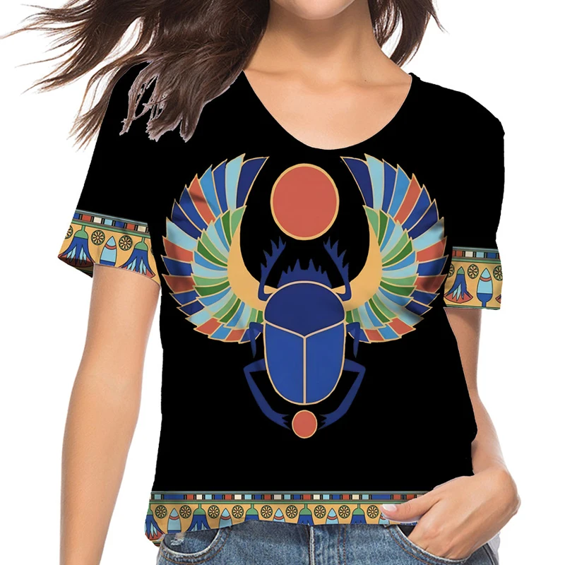 Футболка с 3D-принтом лица Анубиса и Фараона из древнего хора египетского Бога