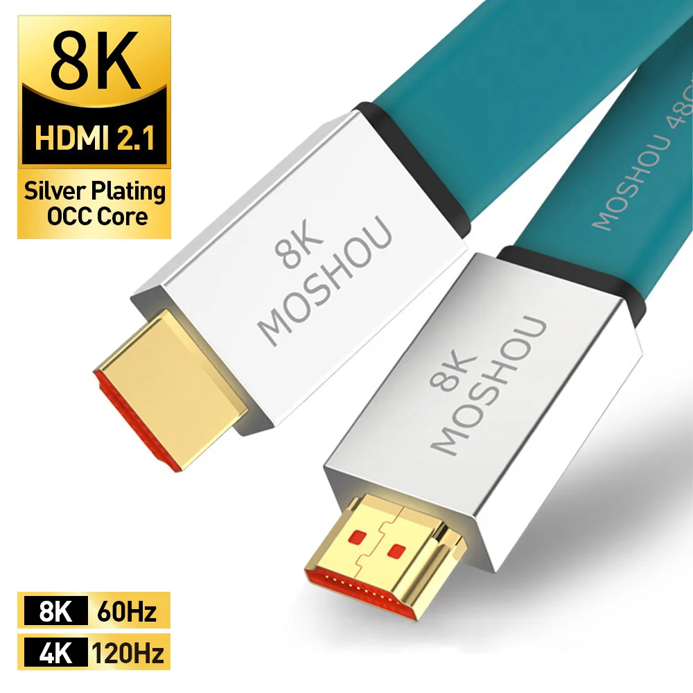 MOSHOU HDMI 2.1 Cable 48Gbps 8K@60Hz 4K@120Hz for LG Samsung