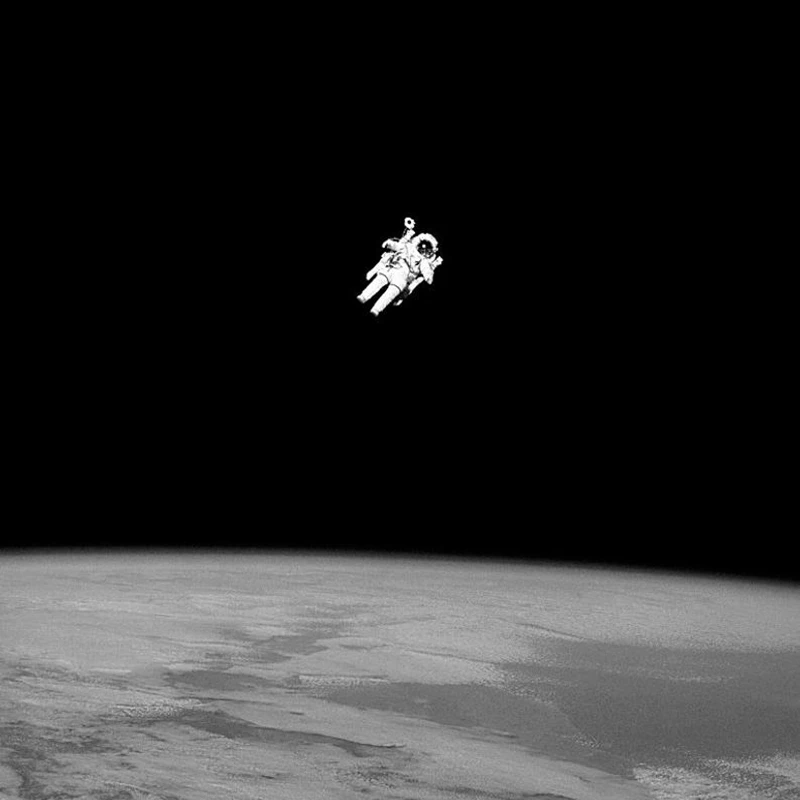 Астронавт космический человек Новая Луна Настенная картина на холсте