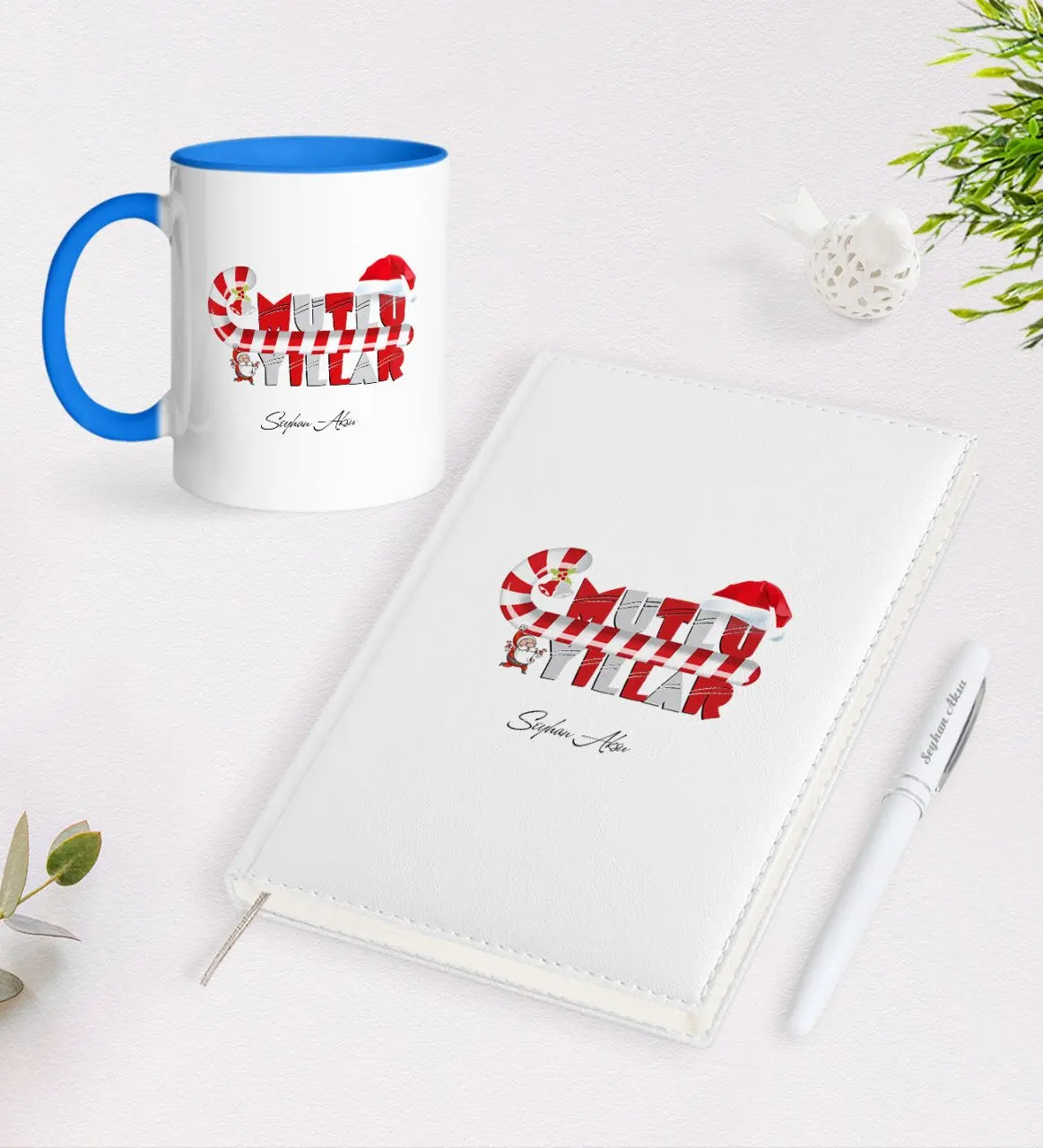 

Персонализированные Рождество Happy Birthday 2021 Организатор ручка и синий кружка Seti-2