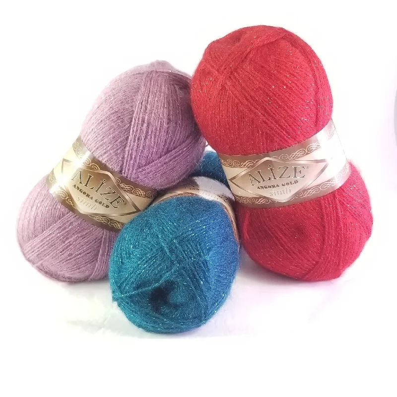 Aliexpress - Alize Angora Gold Simli Yarn 100gr-500mt %5 Metalic Poly Lurex – %20 Wool – %75 Acrylic DIY Hand Knitting Crochet String Bright