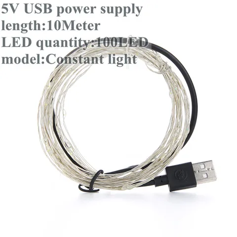 Гирлянда светодиодная с питанием от USB, 2/10 м
