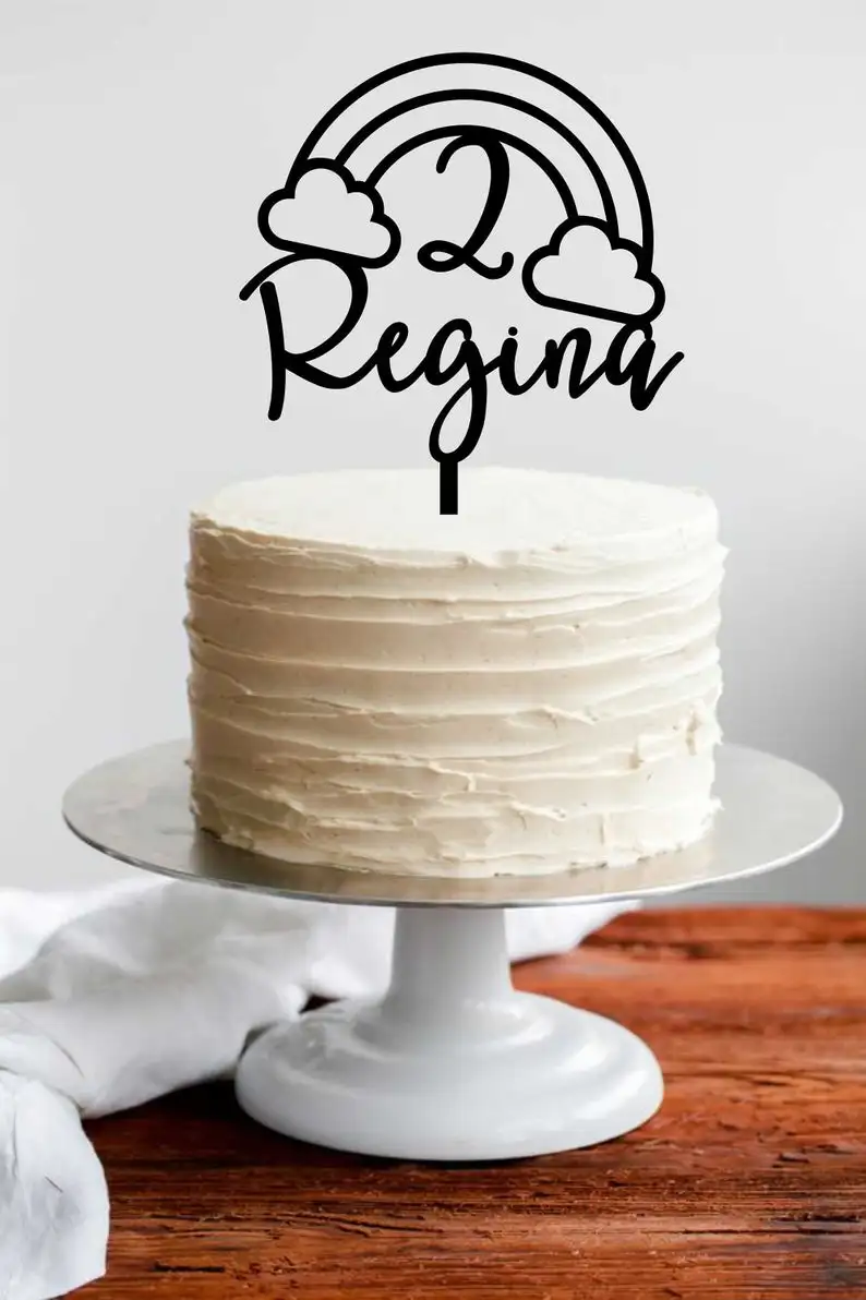 Персонализированный Радужный Топпер для торта индивидуальное имя и возраст