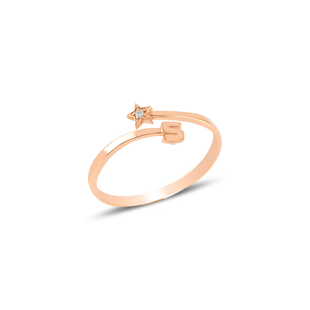 

Diamond Star S Letter Ring