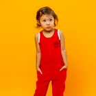 Комбинезон для девочек, одежда модная для детей, (1-7г.) 100% хлопок, котмаркот, 665541501