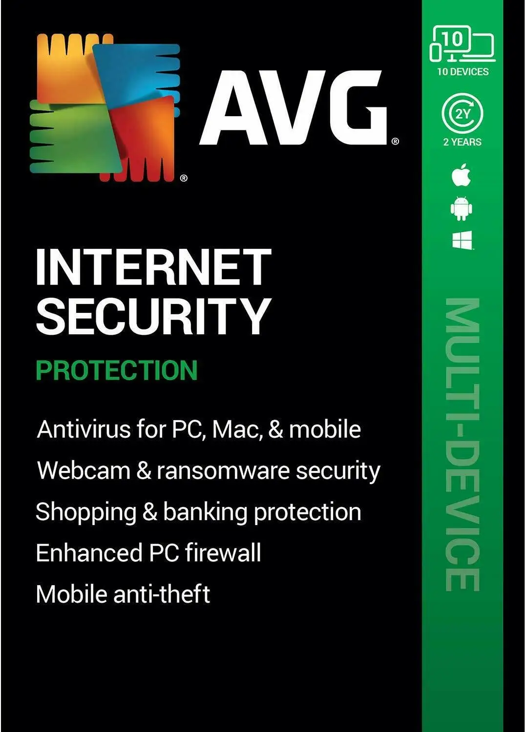 

AVG INTERNET SECURITY 2021 - FOR 10 DEVICES - 2 YEARS - DOWNLOAD