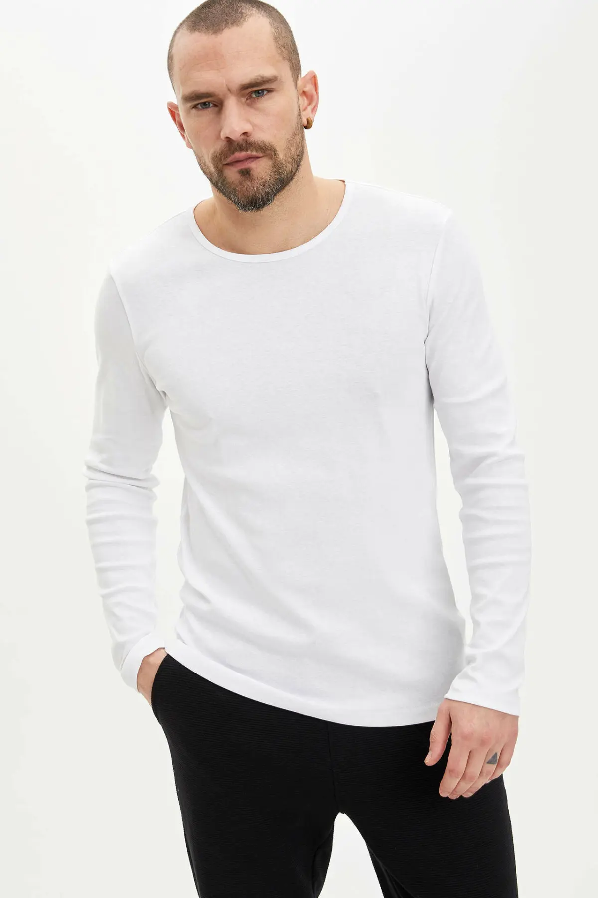 DeFacto мужские повседневные футболки мужская Весенняя Базовая цветная футболка