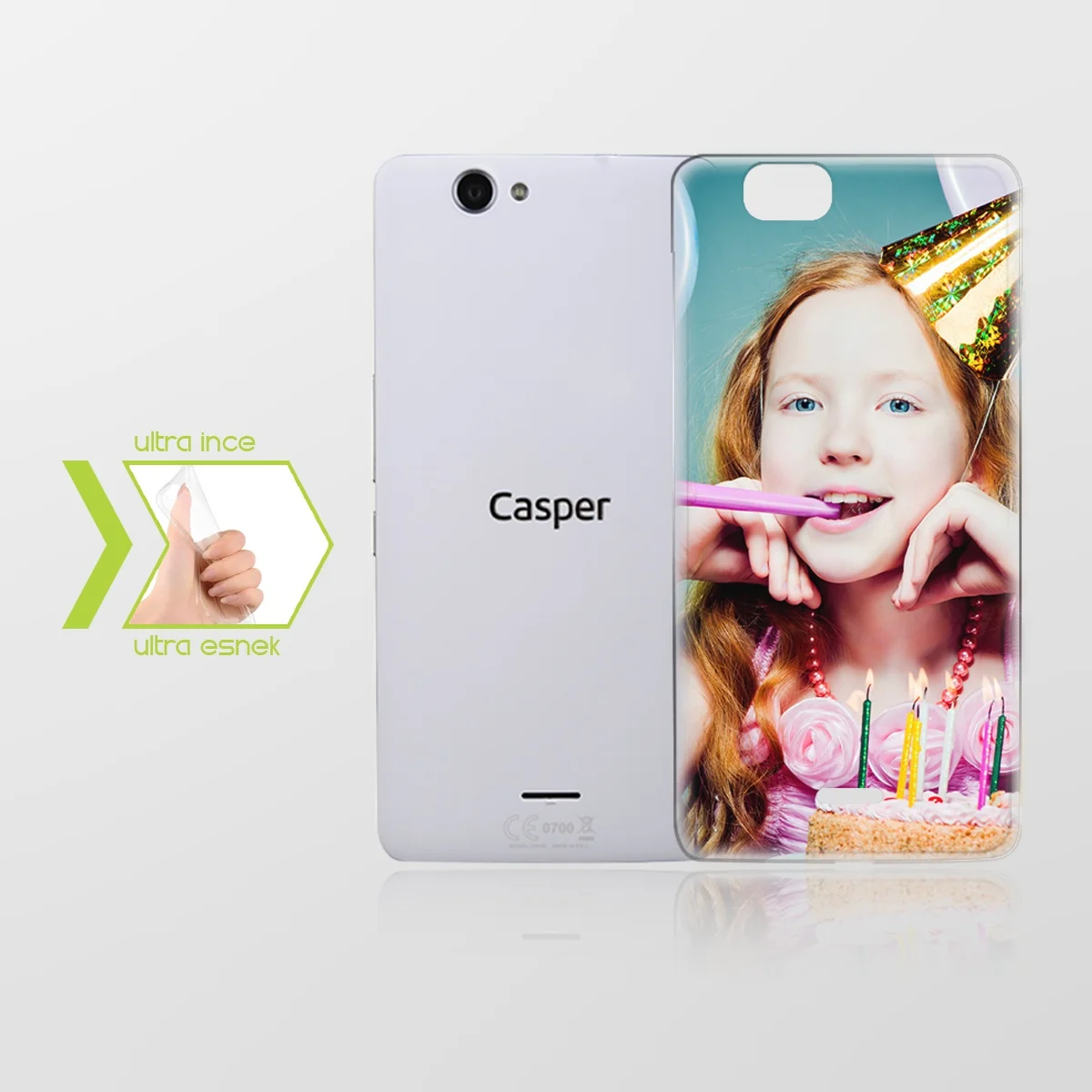Тонкий прозрачный силиконовый чехол на заказ для Casper Via V6|Подарочные сумки и