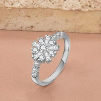 925 sterling special design snowflake motif zircon stone ladies ring fashion turkish premium quality handmade jawelery