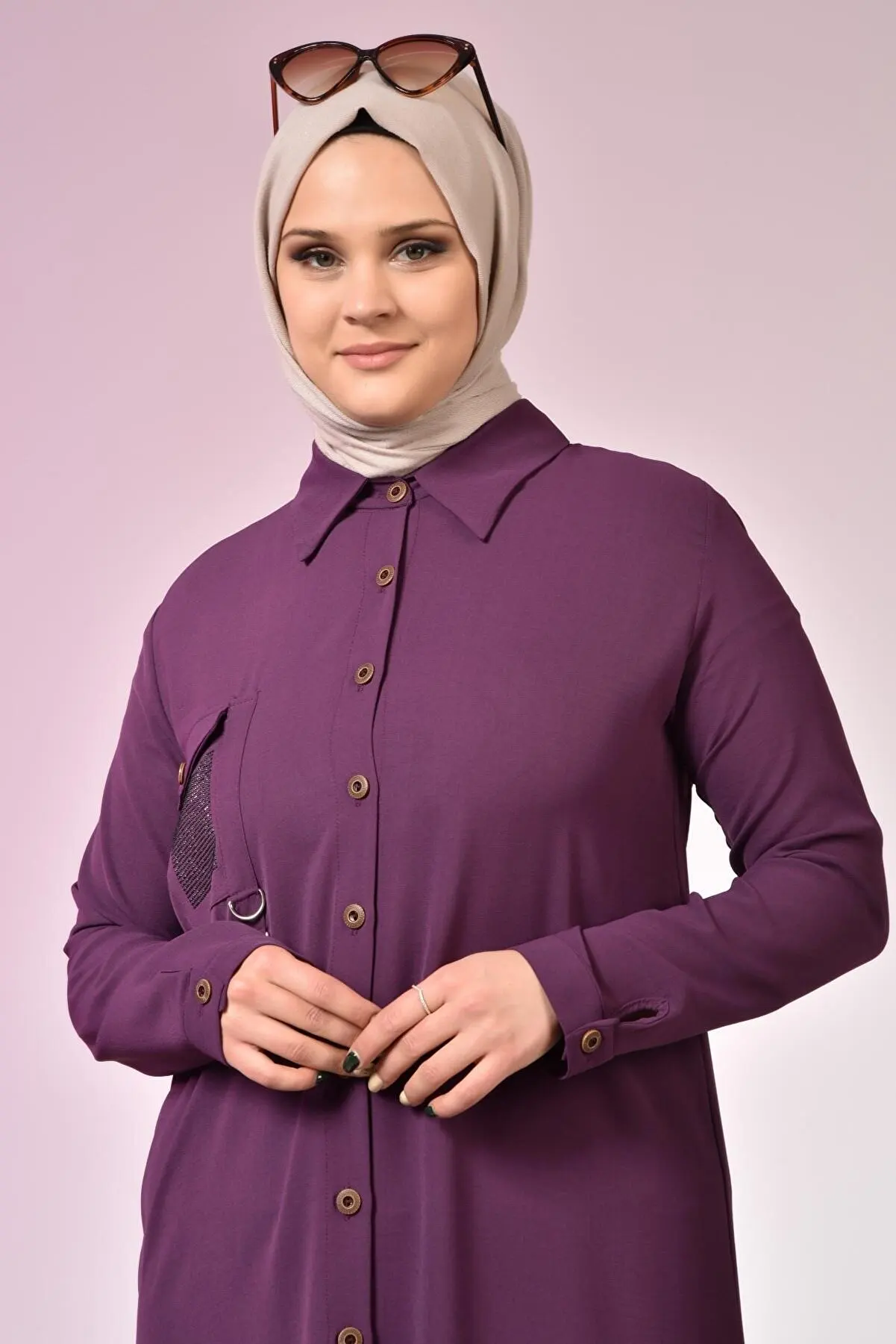 

2022 Akargol elegant Tiril Summer Women Shirt Long Hijab Clothing Ayrobin Fabric Tunic Islamic Fashion Stylish Simple Long Hijab