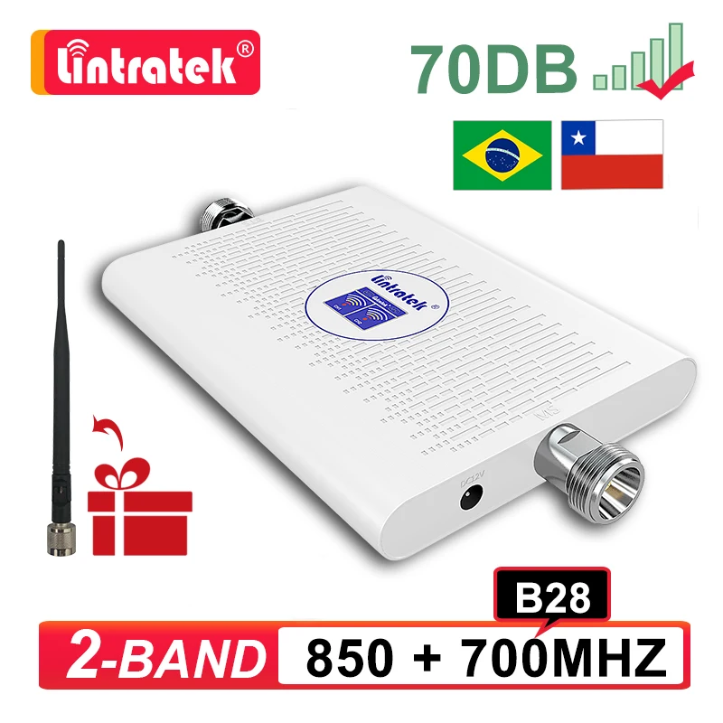 Najtaniej Lintratek Brazylia Chile 700 850 Mhz B28 B5 Wzmacniacz Sygnału Komórkowego Wzmacniacz Telefonu Komórkowego LTE 4G 2G 3G CDMA Z Anteną Najtaniej Lintratek Brazylia Chile 700 850 Mhz B28 B5 Wzmacniacz Sygnału Komórkowego Wzmacniacz Telefonu Komórkowego LTE 4G 2G 3G CDMA Z Anteną