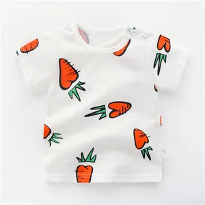 ZWF1684 Boys Summer Character T-shirt Cartoon Print Girls Cotton Children's Summer Baby Tops Kids Short Sleeve T-shirts