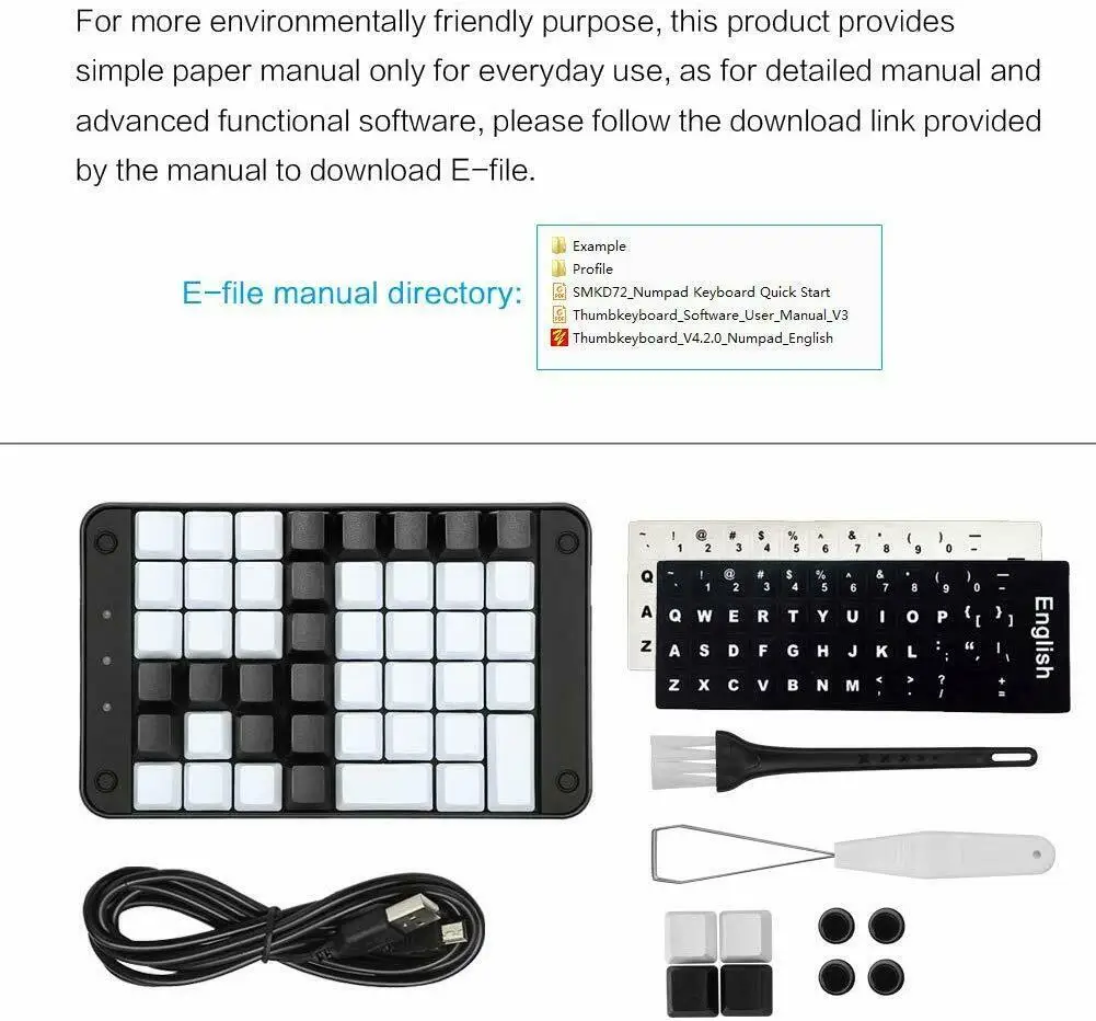 Single-Handed Mechanical Keyboard All 46 Programmable Keys Tools Gaming Keypad 8 Macro Keys with Cherry MX Black Switches