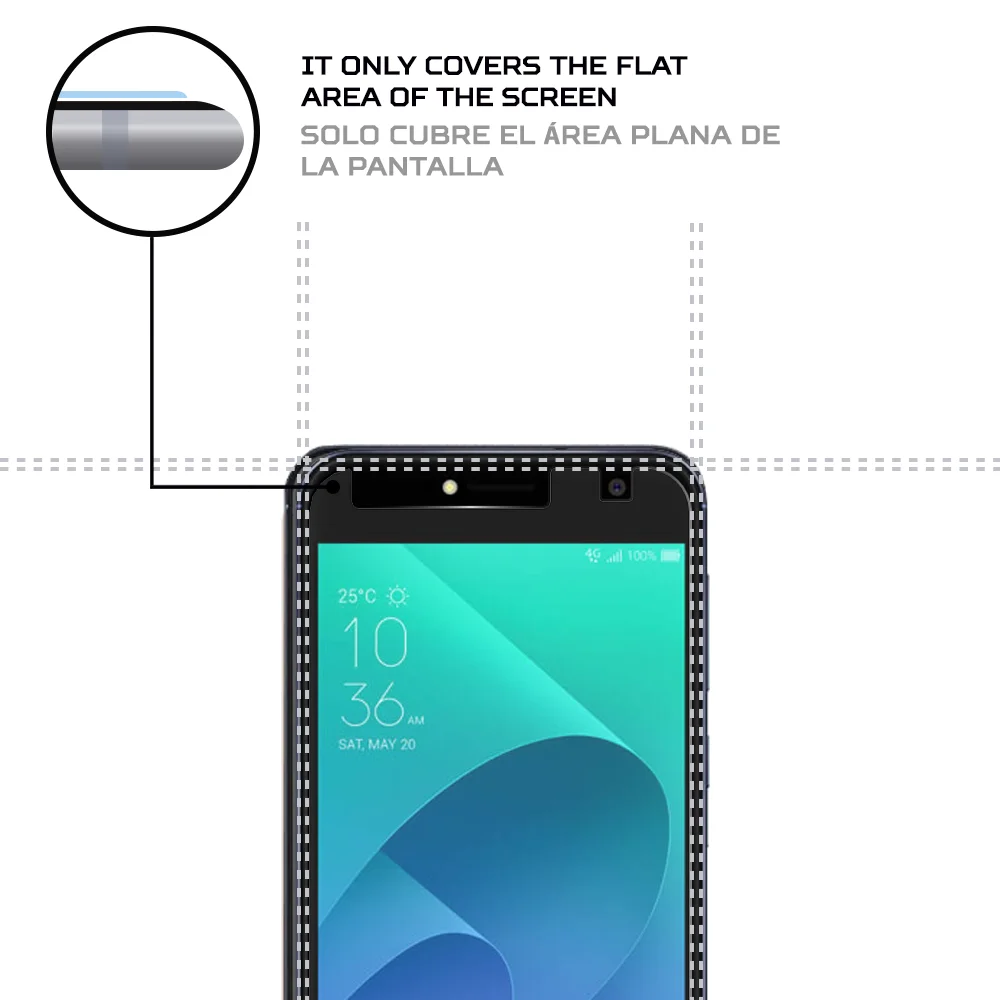 Защита для экрана Противоударная защита от царапин Совместимость с Asus Zenfone 4 Selfie