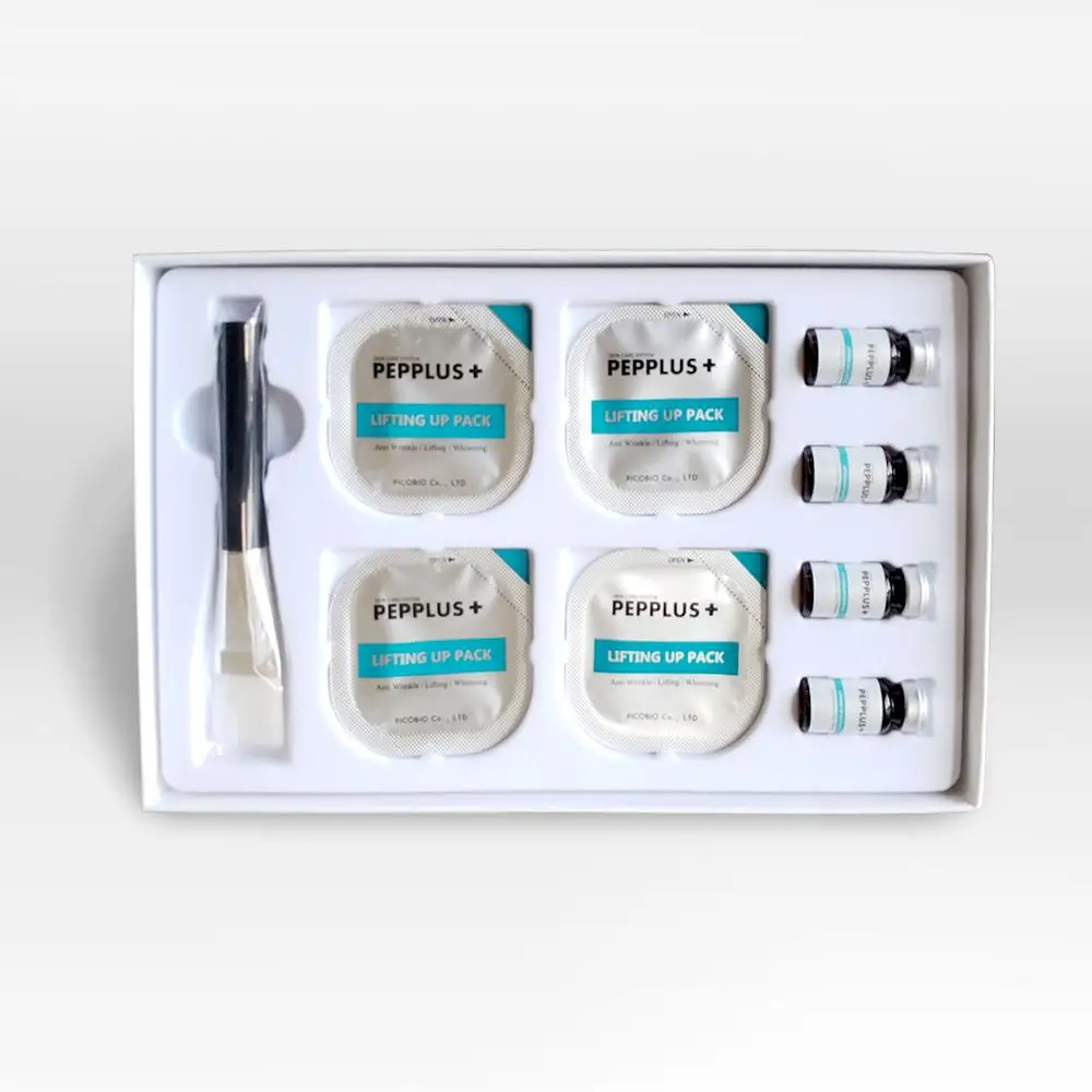 Peptide two-piece face mask Super lifting pepplus + special skin care program set for 4 treatments | Красота и здоровье