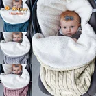 Детские одеяла для новорожденных младенцев мальчиков девочек зимние теплые пеленки вязаная пеленка спальный мешок мягкая детская коляска