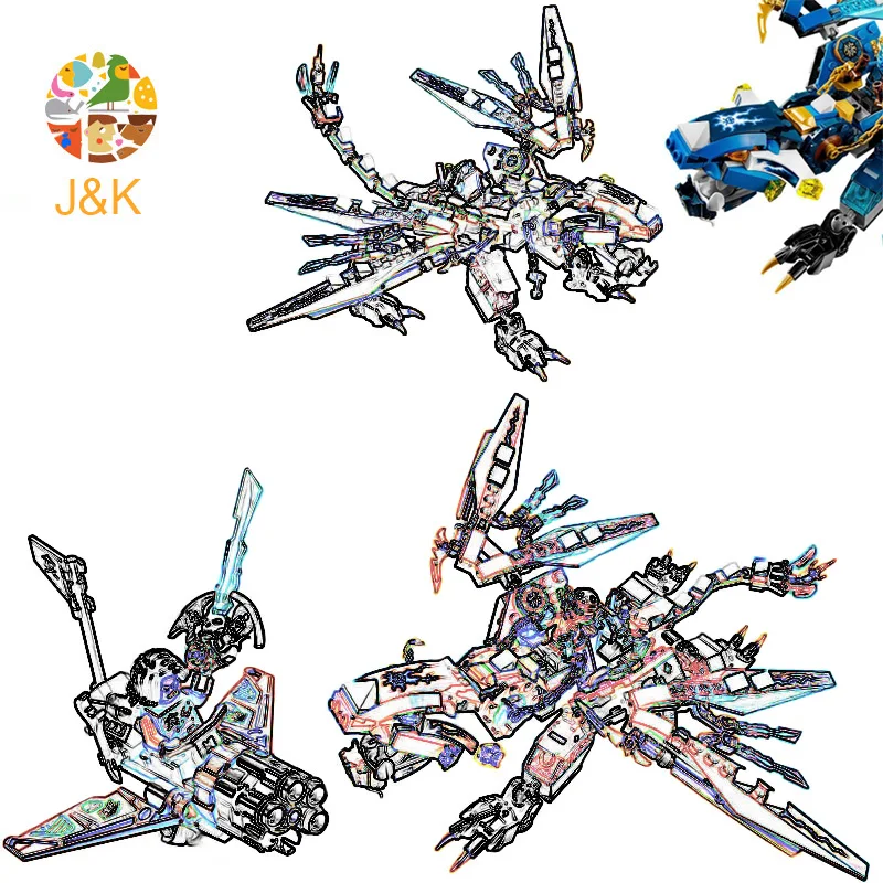 Jay's lightning dragon 70602 серии ниндзя 349 шт Строительный набор Blcok кирпичные совместимые